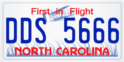 NC license plate DDS5666