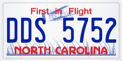 NC license plate DDS5752