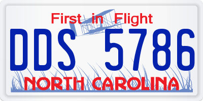 NC license plate DDS5786