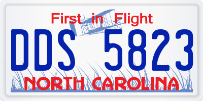 NC license plate DDS5823