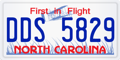 NC license plate DDS5829
