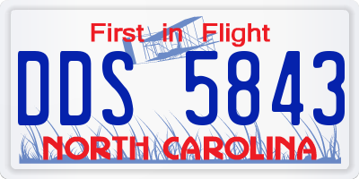 NC license plate DDS5843
