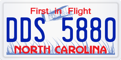 NC license plate DDS5880