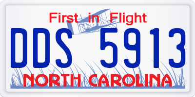 NC license plate DDS5913