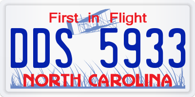 NC license plate DDS5933