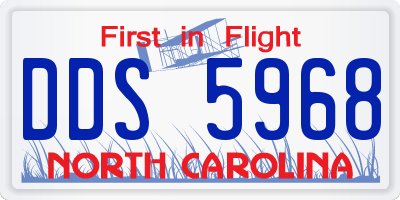NC license plate DDS5968