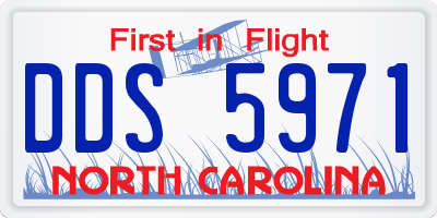 NC license plate DDS5971