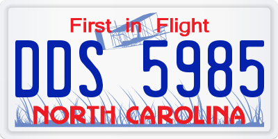 NC license plate DDS5985