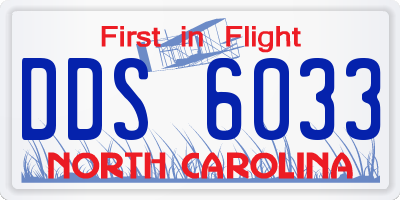 NC license plate DDS6033