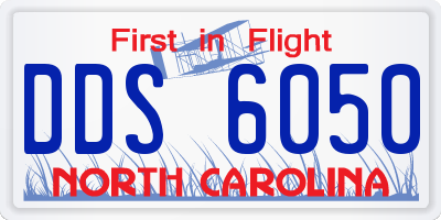 NC license plate DDS6050