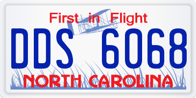 NC license plate DDS6068