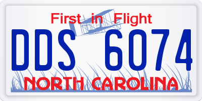 NC license plate DDS6074