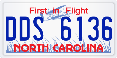 NC license plate DDS6136