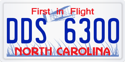 NC license plate DDS6300