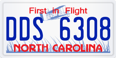 NC license plate DDS6308