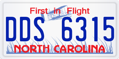 NC license plate DDS6315