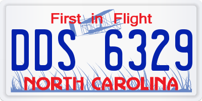 NC license plate DDS6329