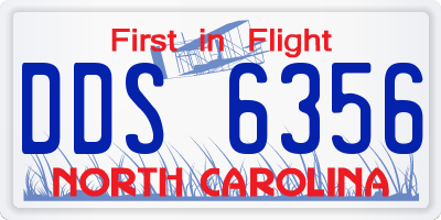 NC license plate DDS6356