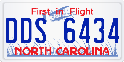 NC license plate DDS6434
