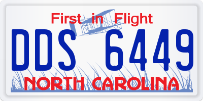 NC license plate DDS6449