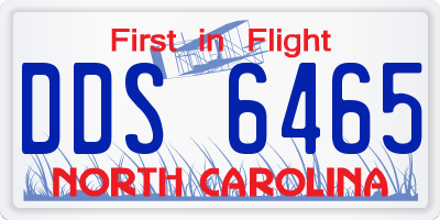 NC license plate DDS6465