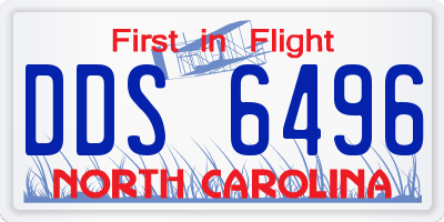 NC license plate DDS6496