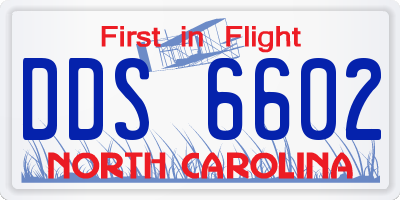 NC license plate DDS6602