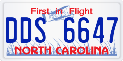 NC license plate DDS6647