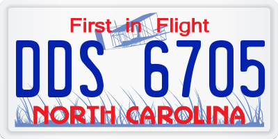 NC license plate DDS6705
