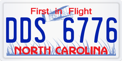 NC license plate DDS6776