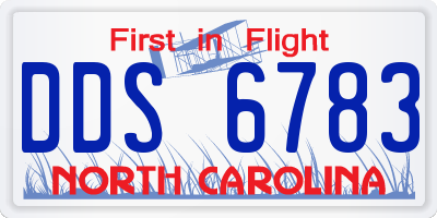 NC license plate DDS6783