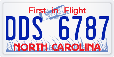 NC license plate DDS6787