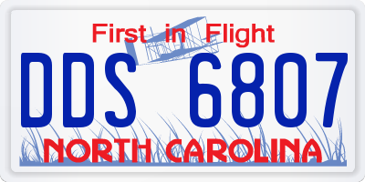 NC license plate DDS6807