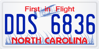 NC license plate DDS6836