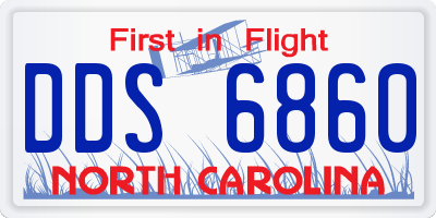 NC license plate DDS6860