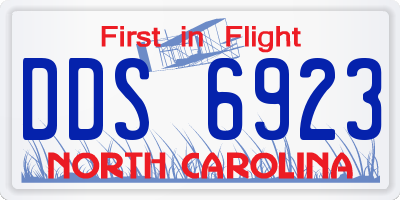 NC license plate DDS6923
