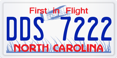 NC license plate DDS7222