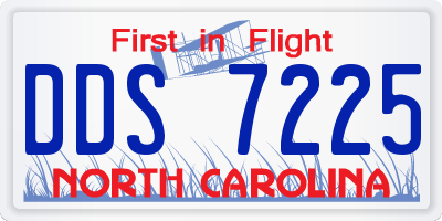NC license plate DDS7225