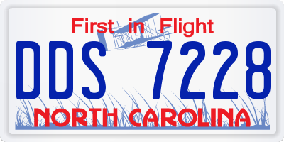 NC license plate DDS7228