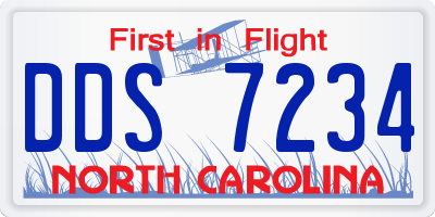 NC license plate DDS7234