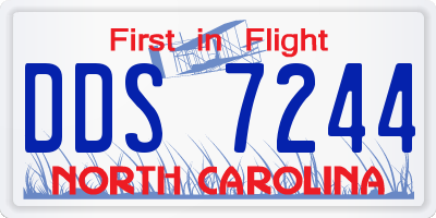 NC license plate DDS7244