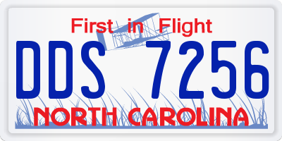 NC license plate DDS7256