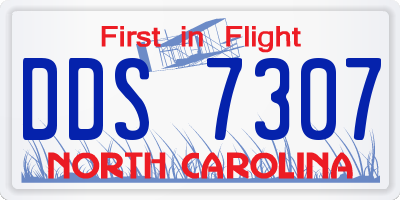 NC license plate DDS7307