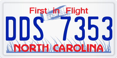 NC license plate DDS7353
