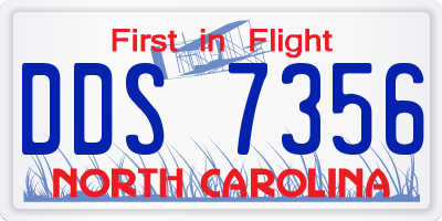 NC license plate DDS7356