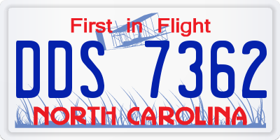 NC license plate DDS7362