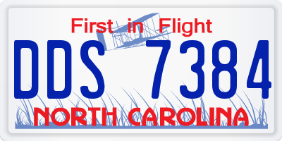 NC license plate DDS7384