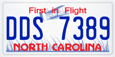 NC license plate DDS7389