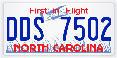 NC license plate DDS7502