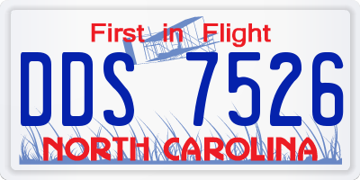 NC license plate DDS7526